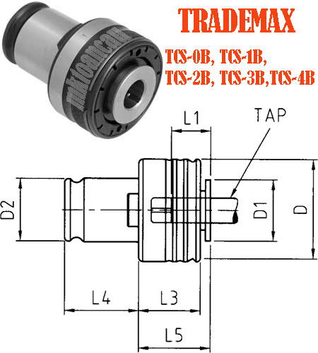 Collet cặp mũi ta rô Trademax Đài Loan