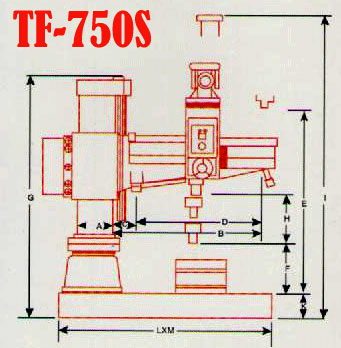 Kich thuoc may khoan can TF-750S