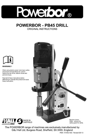 Hướng dẫn sử dụng máy khoan từ Powerbor PB45