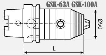 Kích thước đầu khoan GSK-63A, GSK-100A
