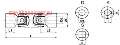 Khớp nối chữ thập kiểu đôi PB-D