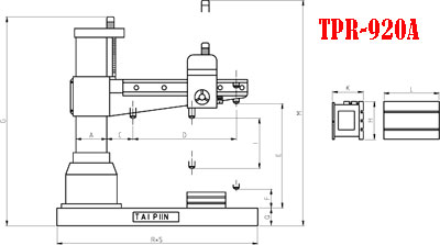 Máy khoan cần 2HP 32mm 6 tốc độ TPR-920A Tailift Đài Loan