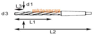 Mũi doa lỗ nhỏ ra lớn hệ Inch chuôi côn MT1, MT2, MT3, MT4