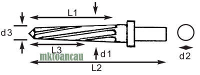 Mũi khoét doa lỗ nhỏ thành lớn hệ Inch đuôi trụ